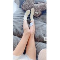 晚晚纯棉奶黄色毛绒绒袜子